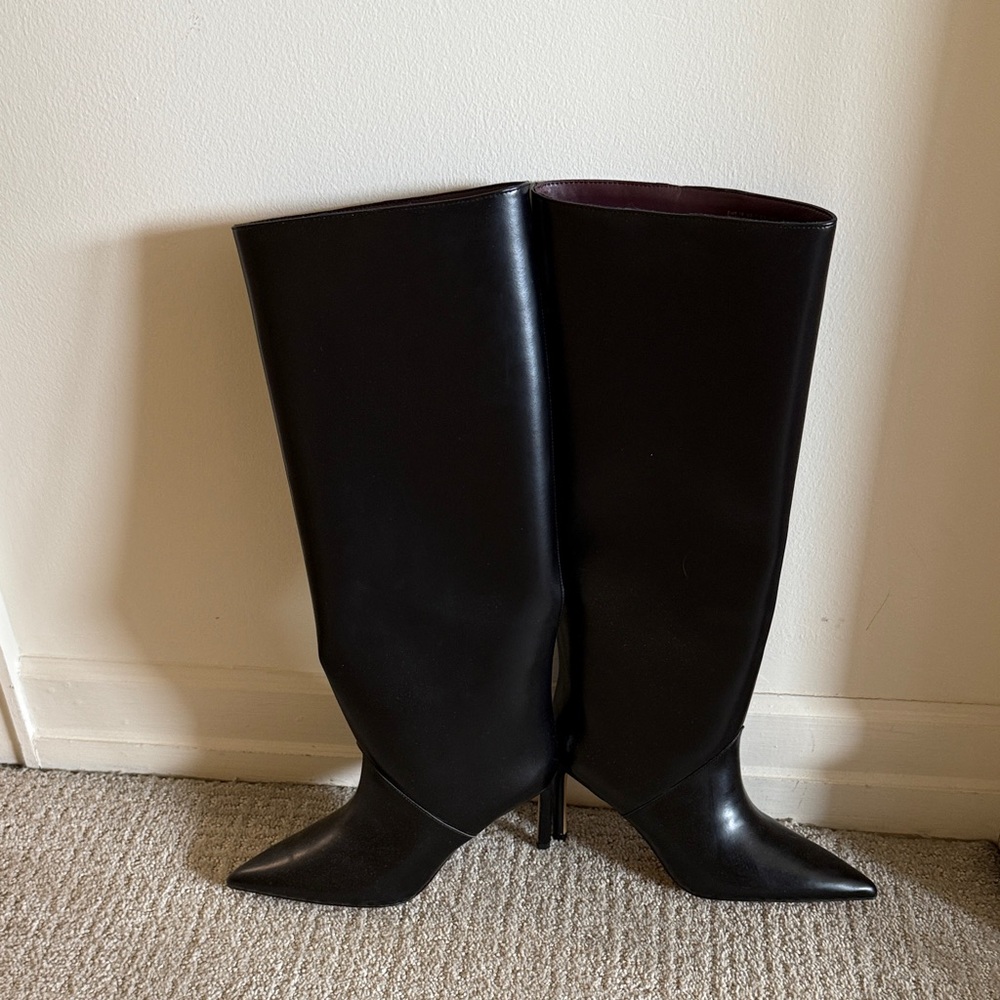 H&M tall black heeled boots
